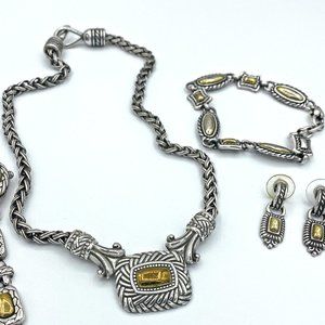 Brighton Silver Necklace with Gold inset